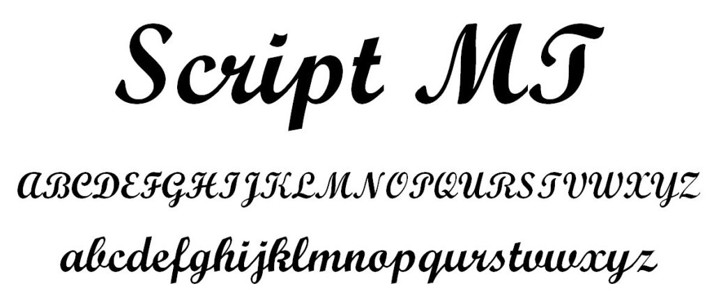 Script MT font