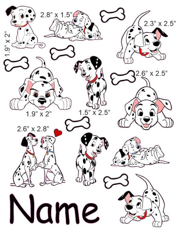 Dalmatians puppies cranial band decals