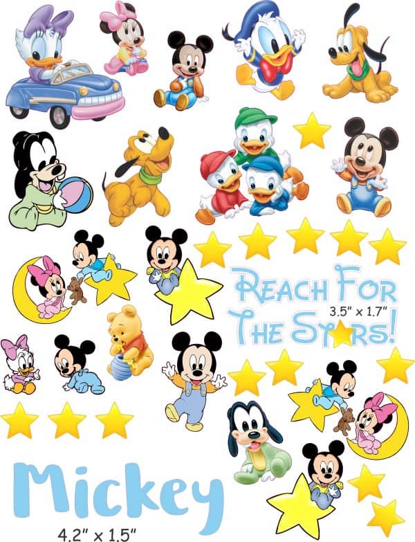 Baby Mickey cranial band decals