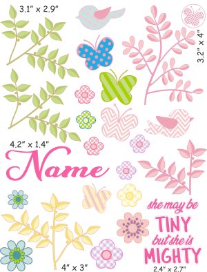 Butterfly Garden cranial band decals