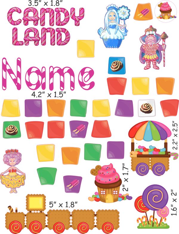 Candy Land cranial band decals
