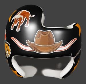 Cowboy Up cranial band decals