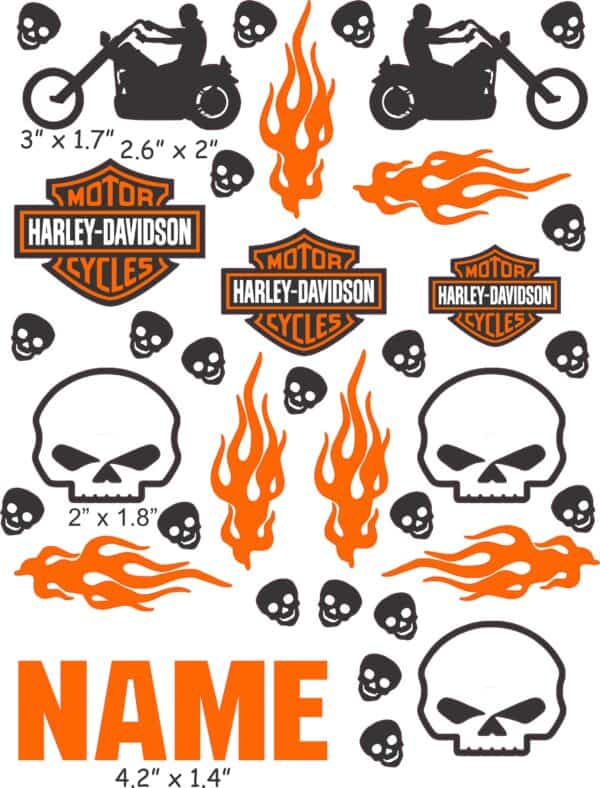 Harley Davidson cranial band decals