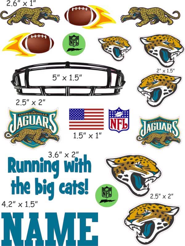 Jacksonville Jaguars cranial band decals