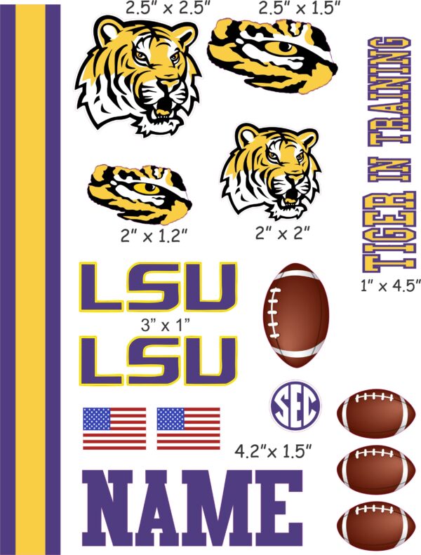 Louisiana State University Tigers cranial band decals