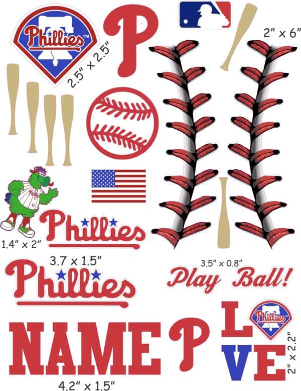 Philadelphia Phillies cranial band decals