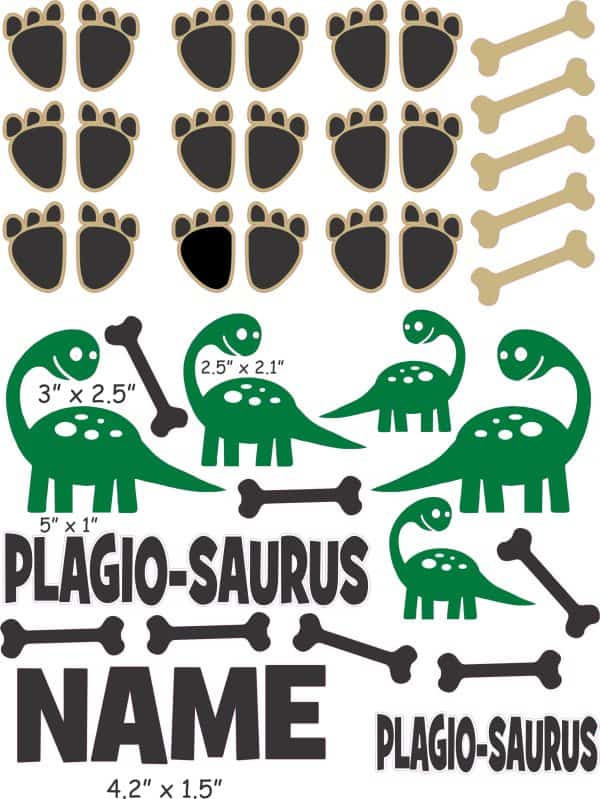 Plagio-Saurus cranial band decals