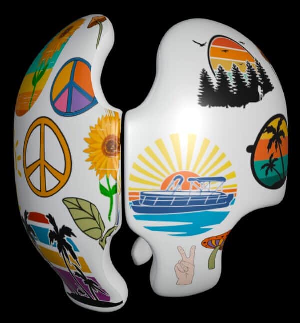 Retro Sunshine cranial band decals