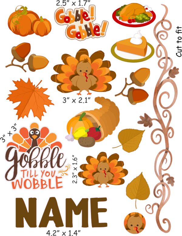 Thanksgiving cranial band decals