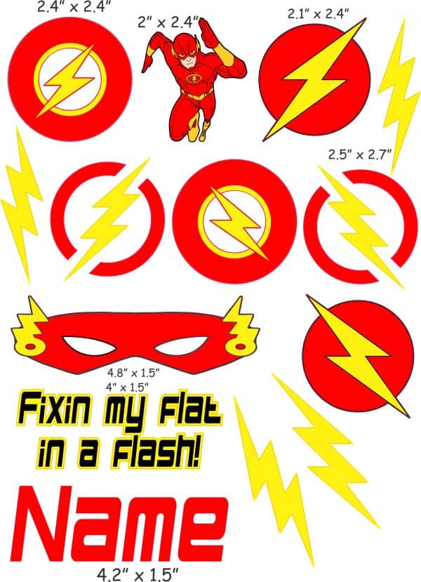 The Flash cranial band decals