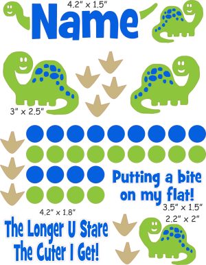 The longer you stare Dino cranial band decals