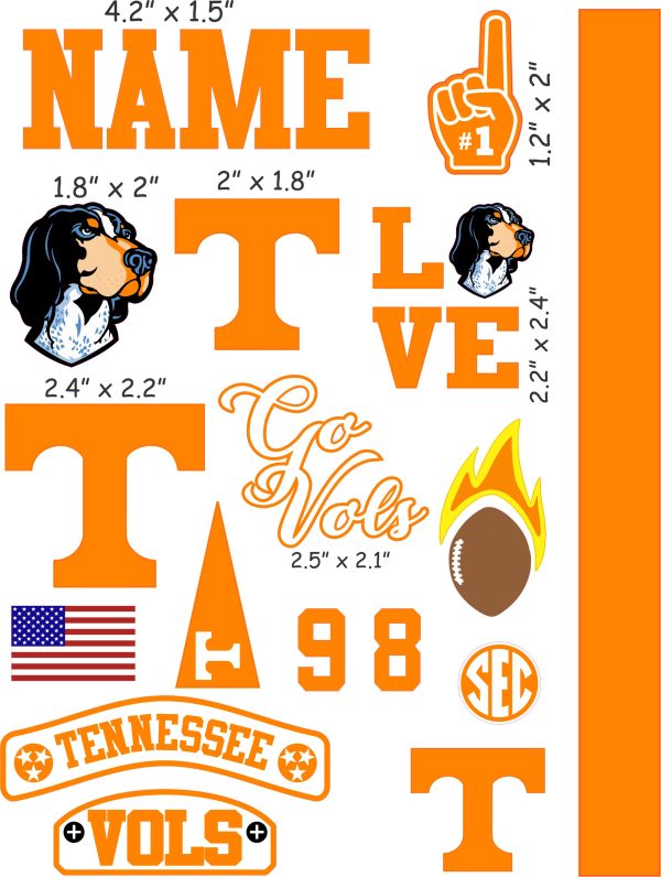 University of Tennessee cranial band decals