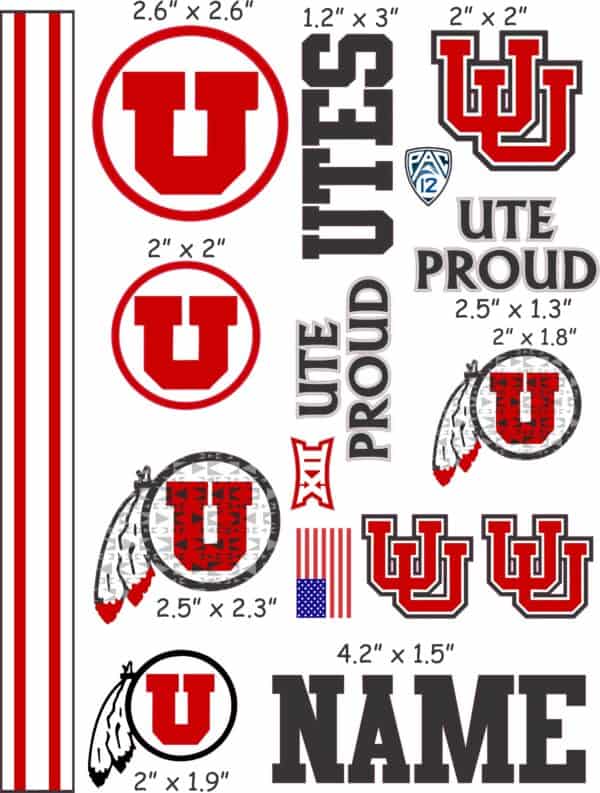 University of Utah cranial band decals