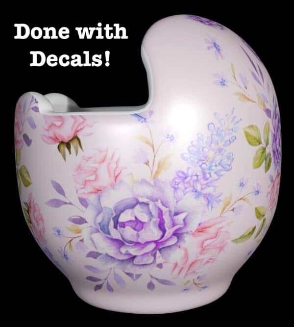 Watercolor Roses 3 cranial band decals