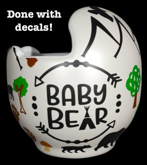 baby bear cranial band decals