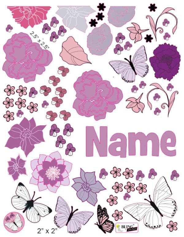 Butterflies & Flowers - Doc Band Decals