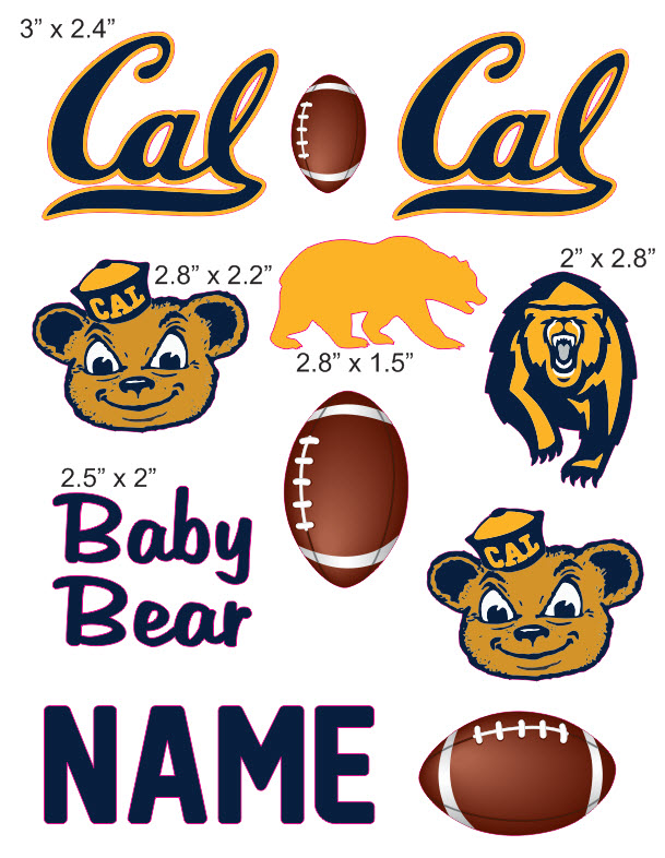 UC Berkeley Bears cranial band decals Bling Your Band