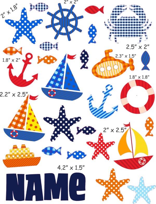 Nautical 2 cranial band decals