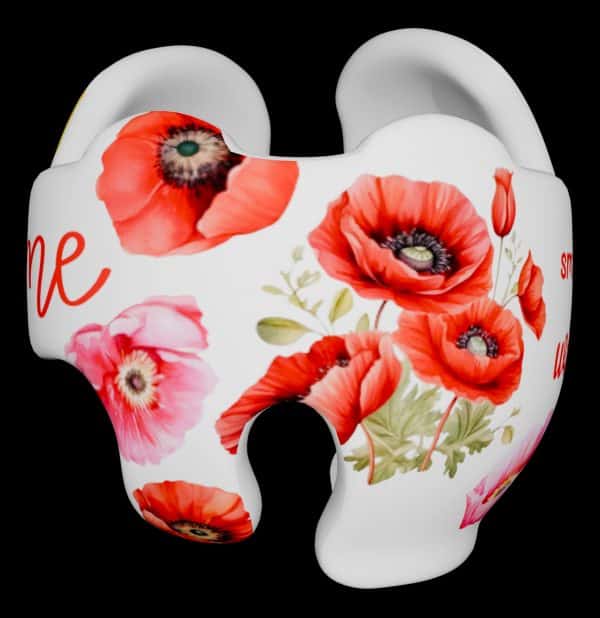 Watercolor Poppies cranial band decoration