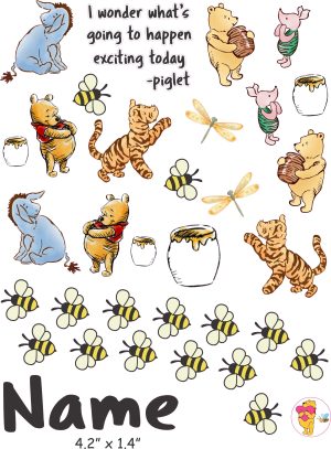 Watercolor Winnie the Pooh cranial band decals