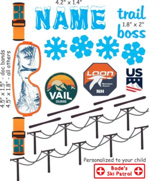 Winter Paradise skiing and snowboarding cranial band decals