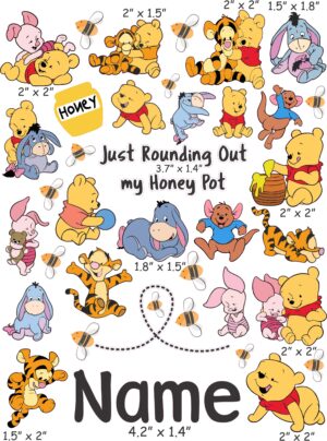 Baby Winnie the Pooh cranial band decals