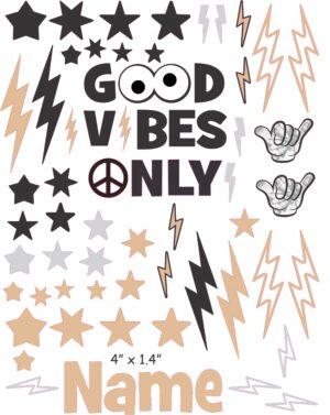 Good Vibes Only 2 cranial band decals