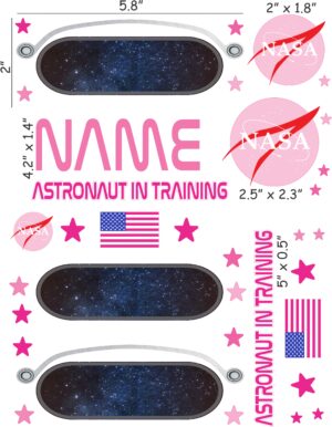 NASA Visor Girl cranial band decals