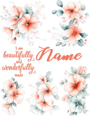 Pastel Watercolor Flowers cranial band decals