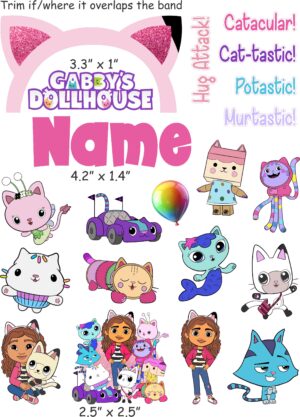 Gabby's Dollhouse cranial band decals